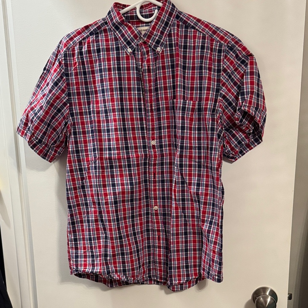 Old Navy Red and Blue Checkered Shirt